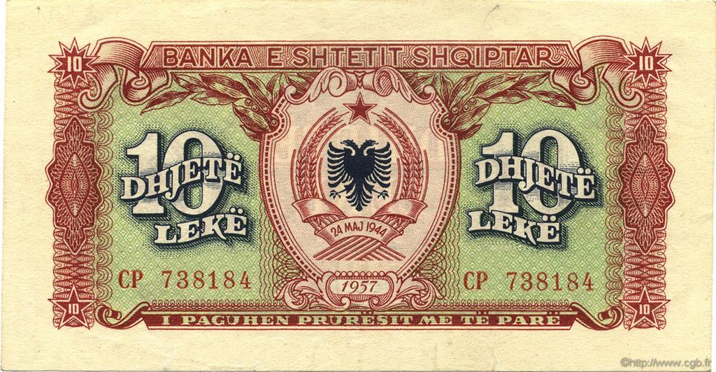 10 Leke ALBANIA  1957 P.28a EBC