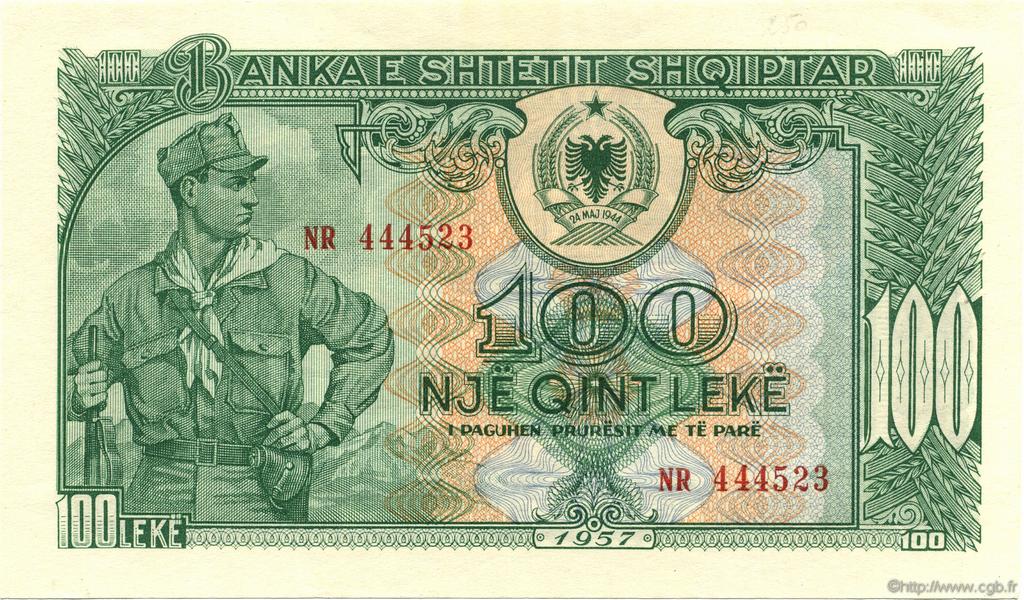 100 Leke ALBANIA  1957 P.30a UNC