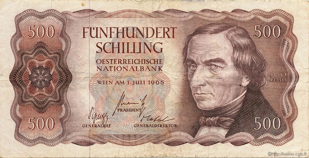 500 Shilling AUSTRIA  1965 P.139 q.BB