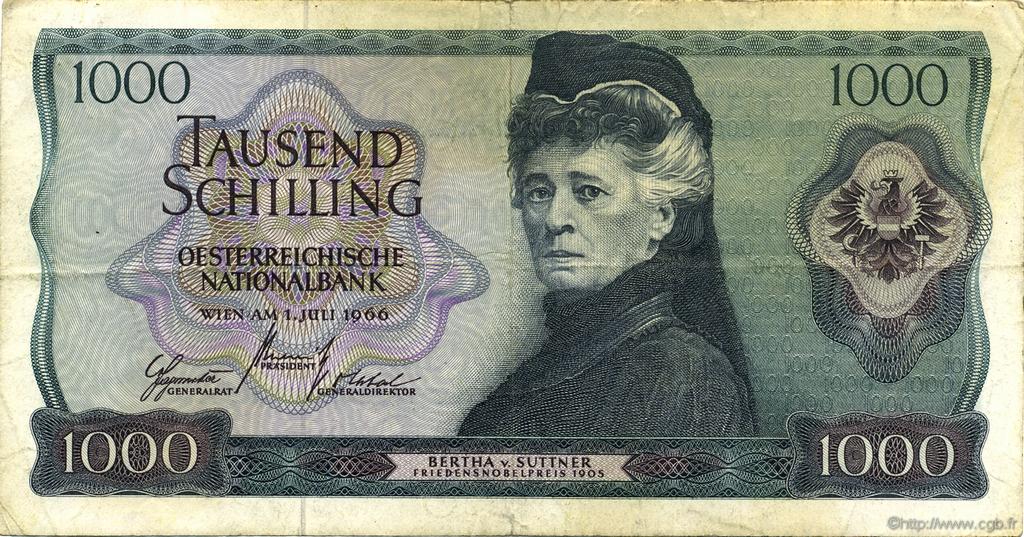 1000 Shilling ÖSTERREICH  1966 P.147a fSS