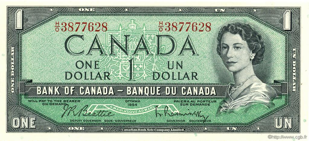 1 Dollar CANADA  1954 P.074b FDC
