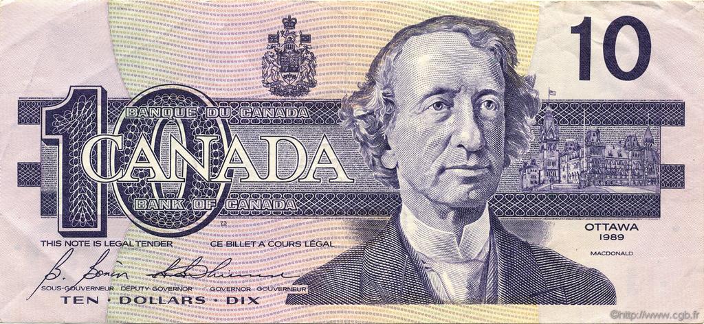 10 Dollars CANADA  1989 P.096b q.SPL