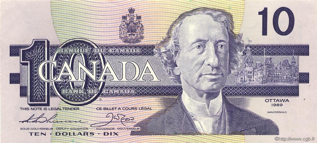 10 Dollars CANADA  1989 P.096a SUP+