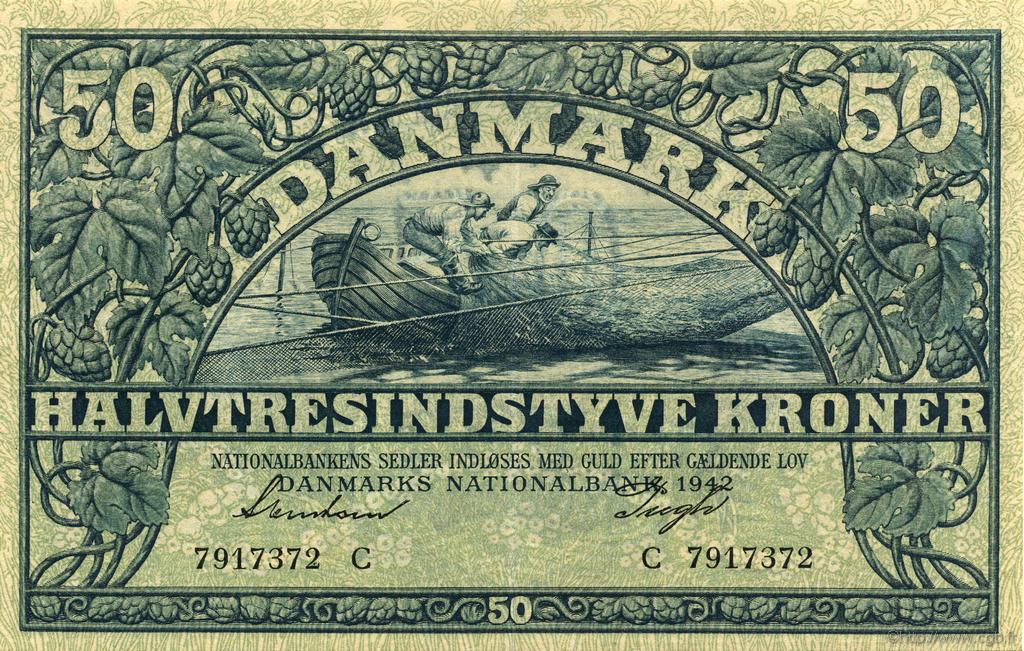 50 Kroner DÄNEMARK  1942 P.032d VZ