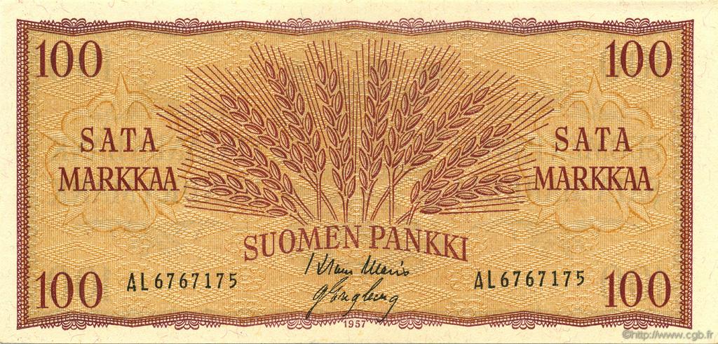 100 Markkaa FINLANDIA  1957 P.097a AU