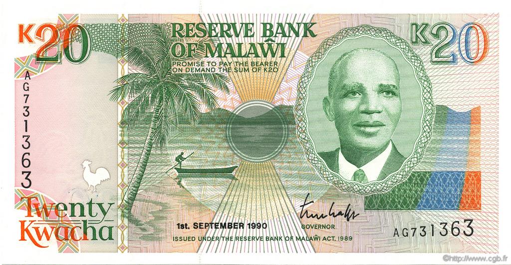 20 Kwacha MALAWI  1990 P.26 FDC