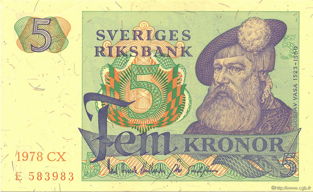 5 Kronor SUÈDE  1978 P.51d ST