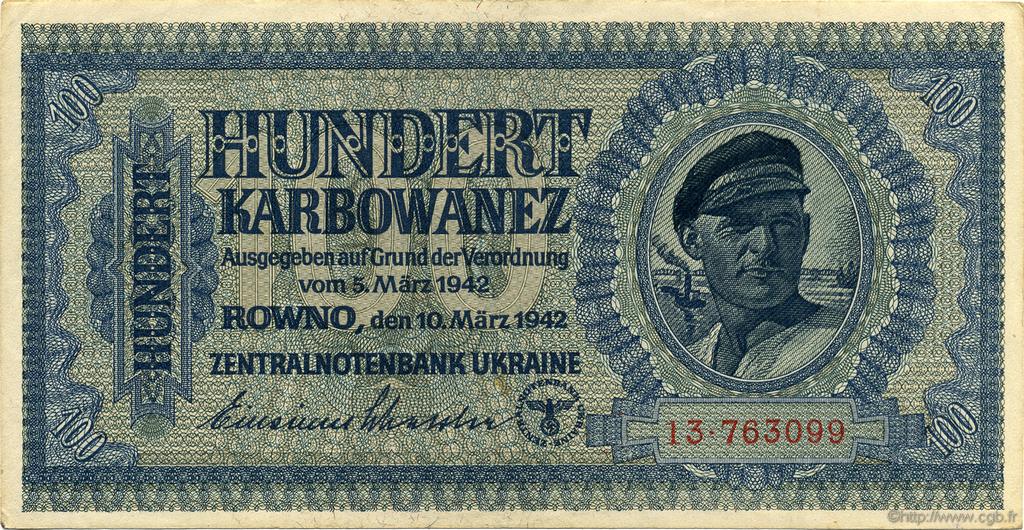 100 Karbowanez UKRAINE  1942 P.055 SUP+