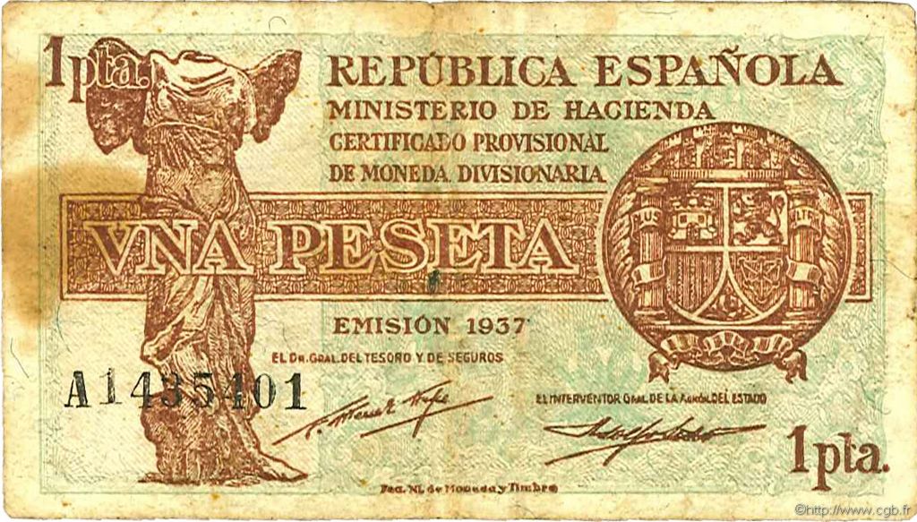 1 Peseta ESPAGNE  1937 P.094 B