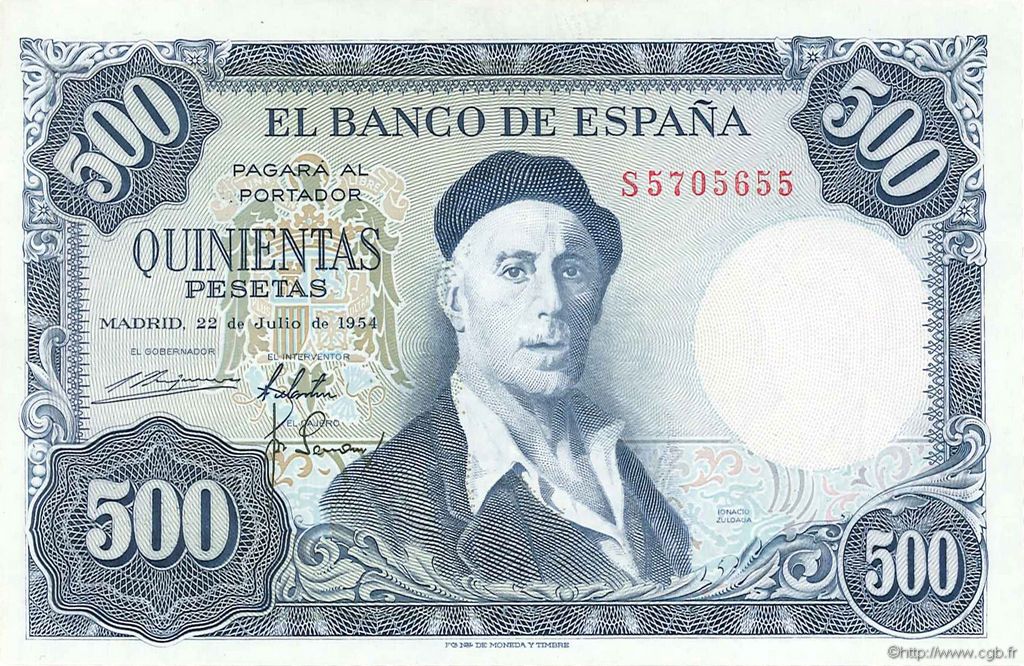 500 Pesetas ESPAÑA  1954 P.148a EBC