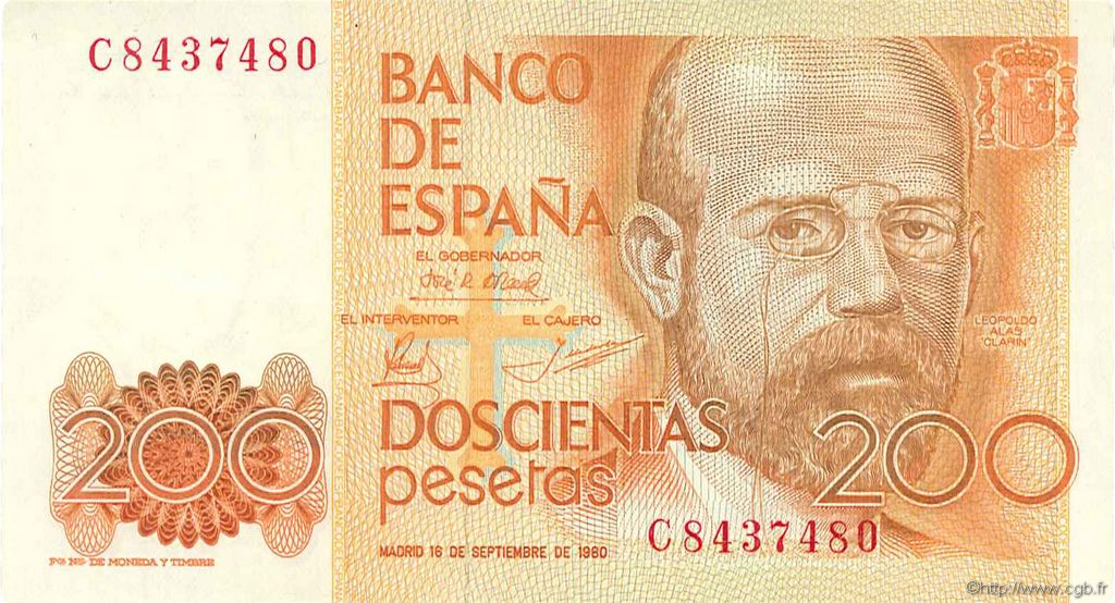 200 Pesetas ESPAÑA  1980 P.156 EBC