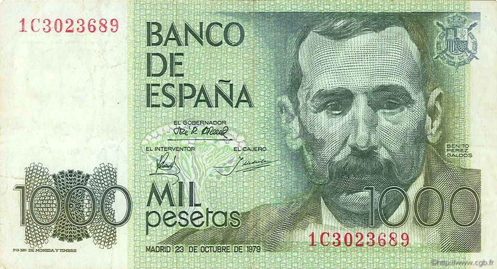 1000 Pesetas SPANIEN  1979 P.158 SS