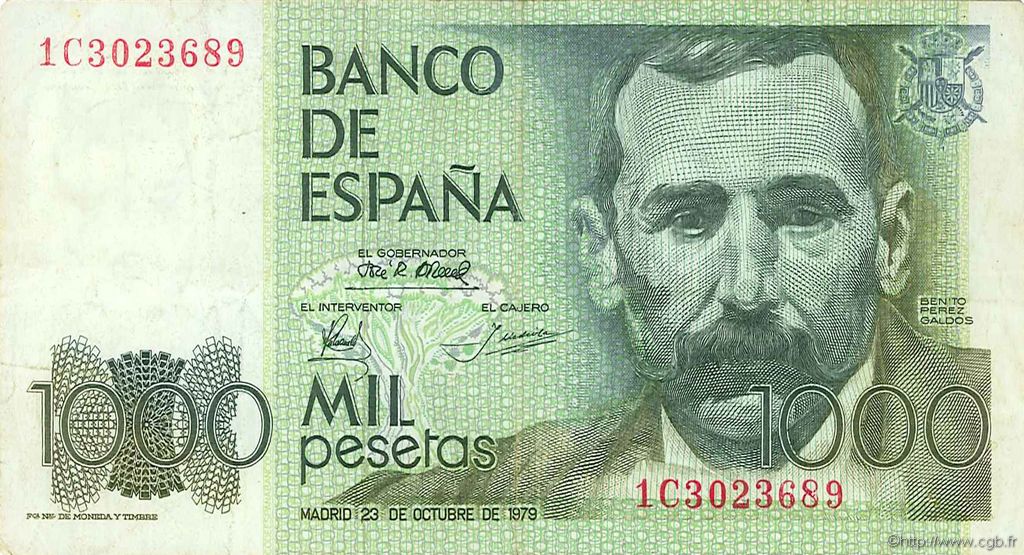 1000 Pesetas SPAGNA  1979 P.158 BB