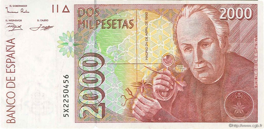 2000 Pesetas ESPAÑA  1992 P.164 EBC