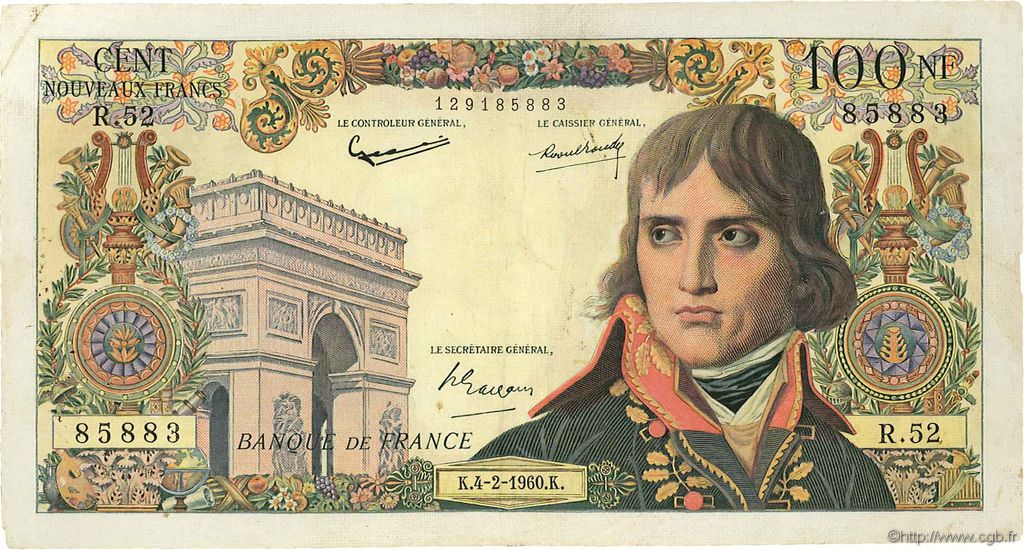 100 Nouveaux Francs BONAPARTE FRANCE  1960 F.59.05 TB
