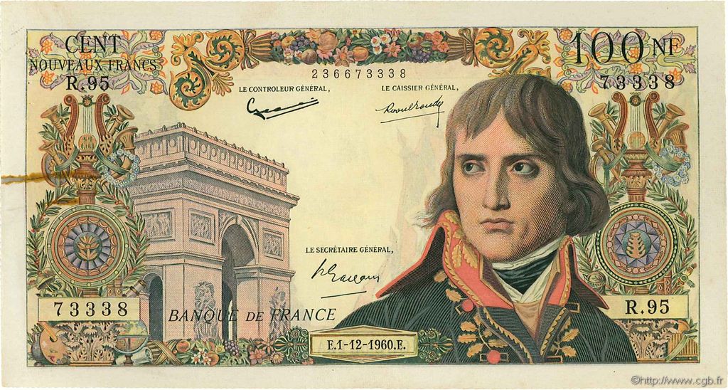 100 Nouveaux Francs BONAPARTE FRANCIA  1960 F.59.09 MBC