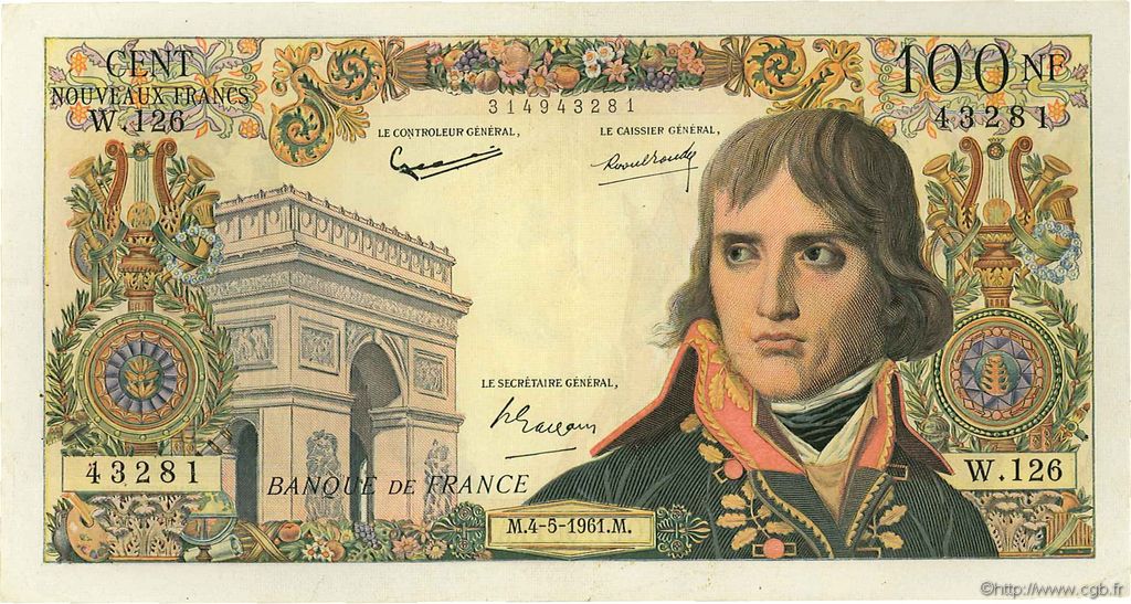 100 Nouveaux Francs BONAPARTE FRANCE  1961 F.59.11 TTB