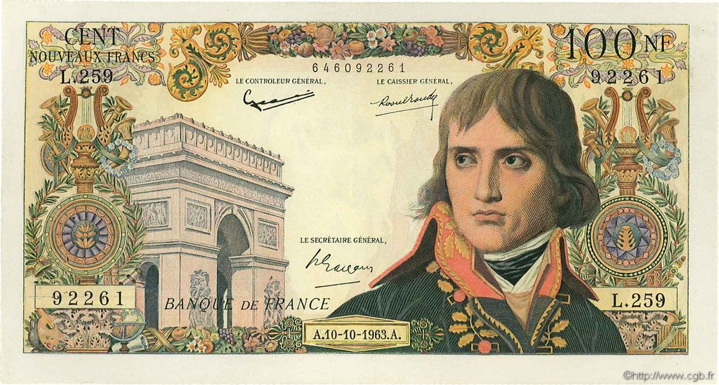 100 Nouveaux Francs BONAPARTE FRANCE  1963 F.59.23 TTB+