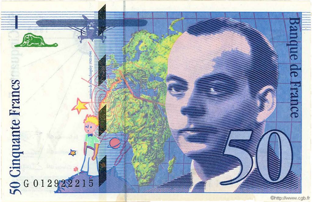 50 Francs SAINT-EXUPÉRY FRANCIA  1993 F.72.02 SPL+