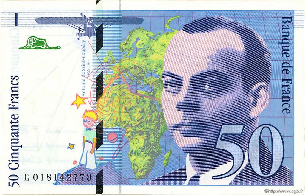 50 Francs SAINT-EXUPÉRY modifié FRANCIA  1994 F.73.01b SC+