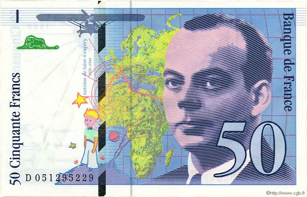 50 Francs SAINT-EXUPÉRY modifié FRANKREICH  1999 F.73.05 ST