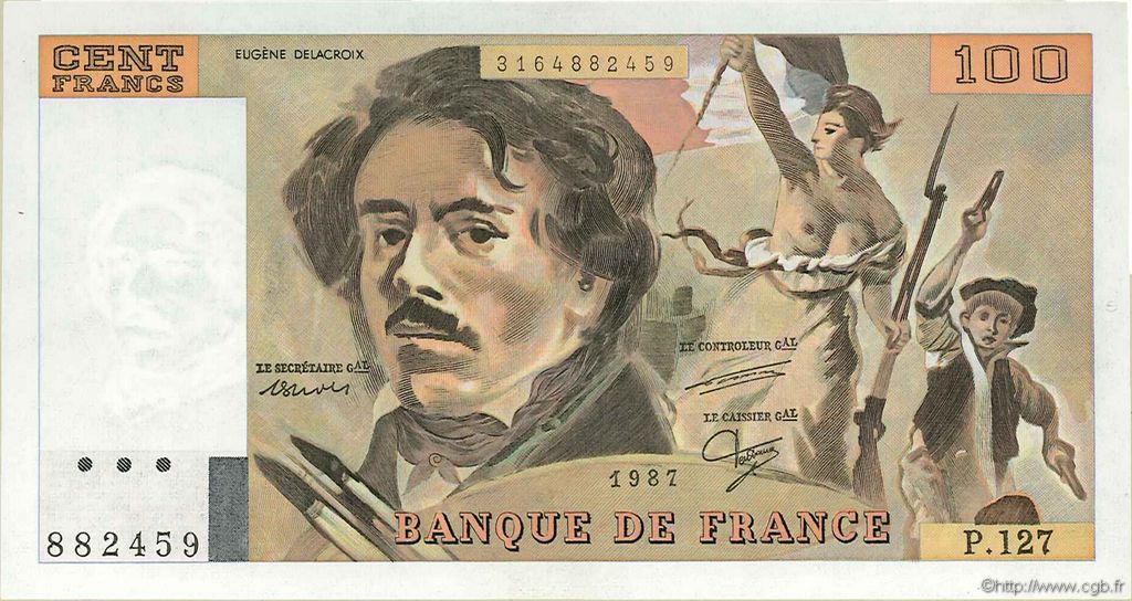 100 Francs DELACROIX modifié FRANKREICH  1987 F.69.11 ST