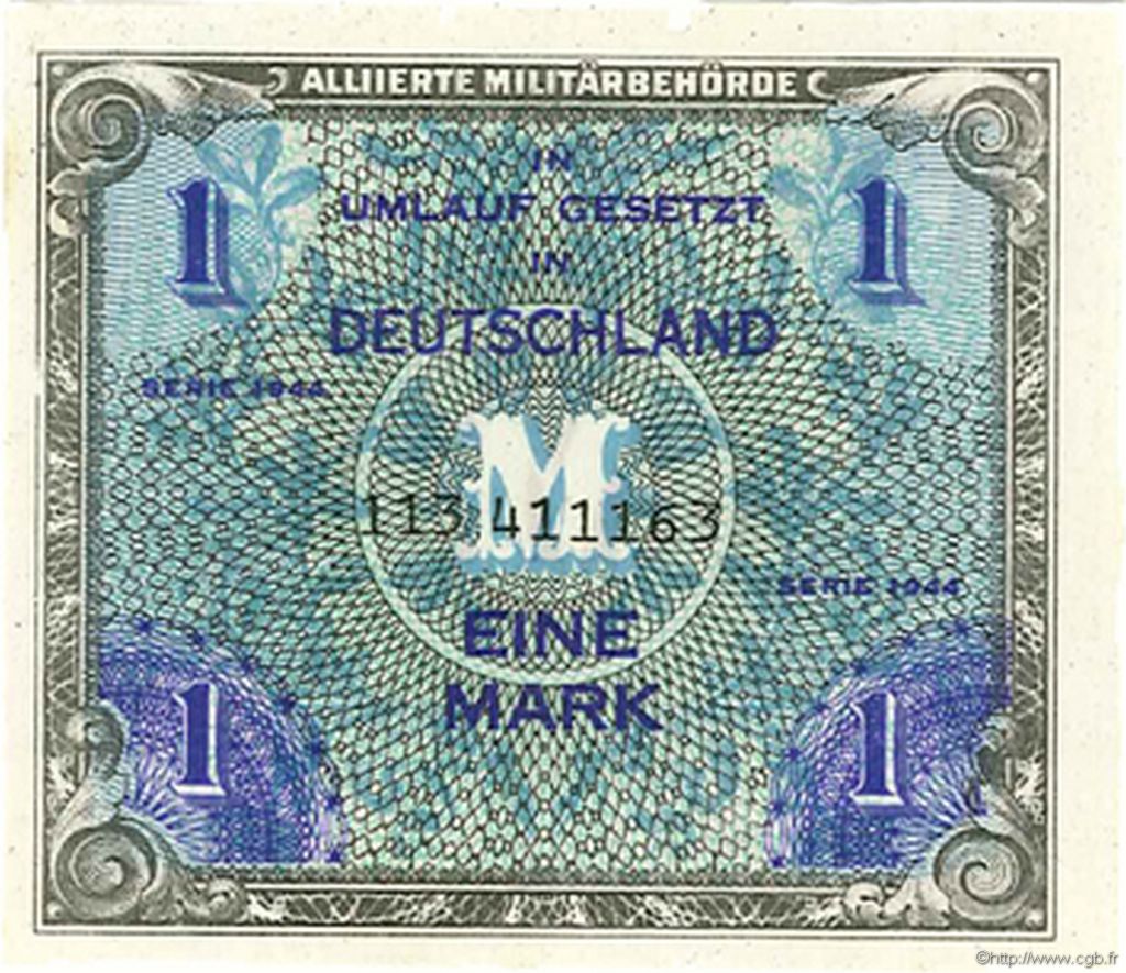 1 Mark GERMANY  1945 P.192b UNC