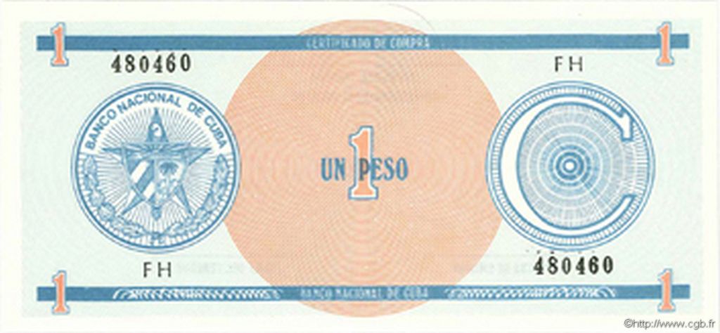 1 Peso CUBA  1990 P.FX19 UNC