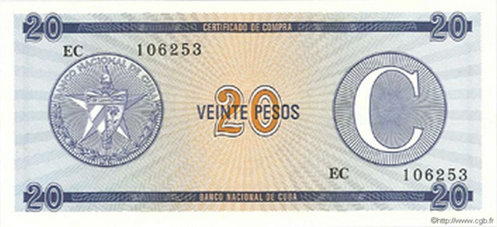 20 Pesos KUBA  1990 P.FX23 ST