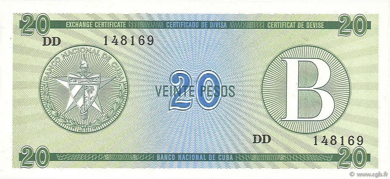 20 Pesos CUBA  1985 P.FX09 FDC