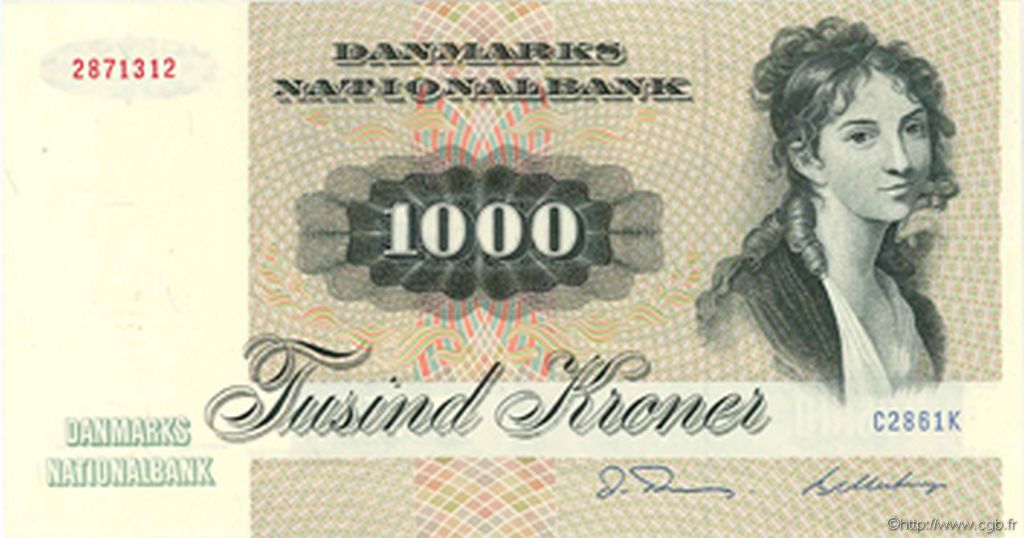 1000 Kroner DINAMARCA  1986 P.053d FDC