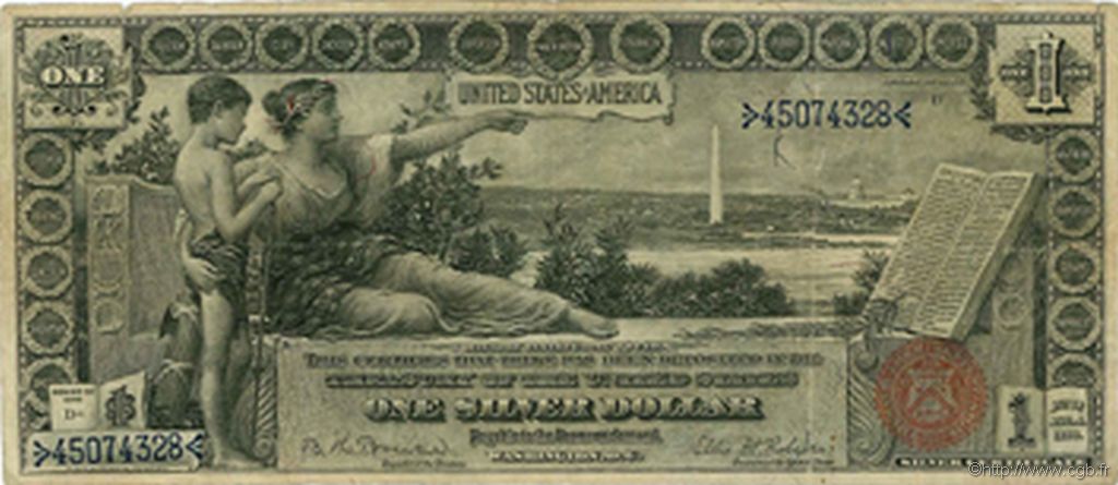 1 Dollar UNITED STATES OF AMERICA  1896 P.335 F
