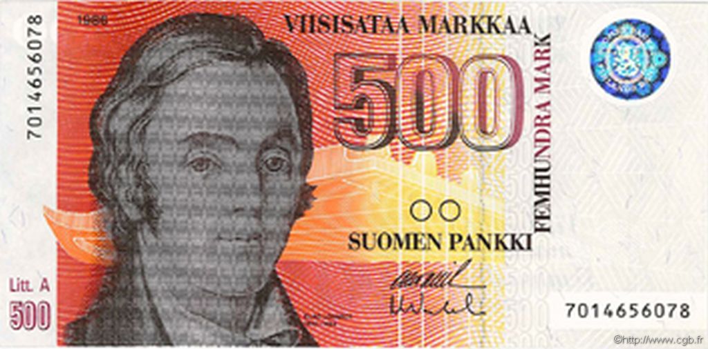 500 Markkaa FINNLAND  1991 P.120 ST