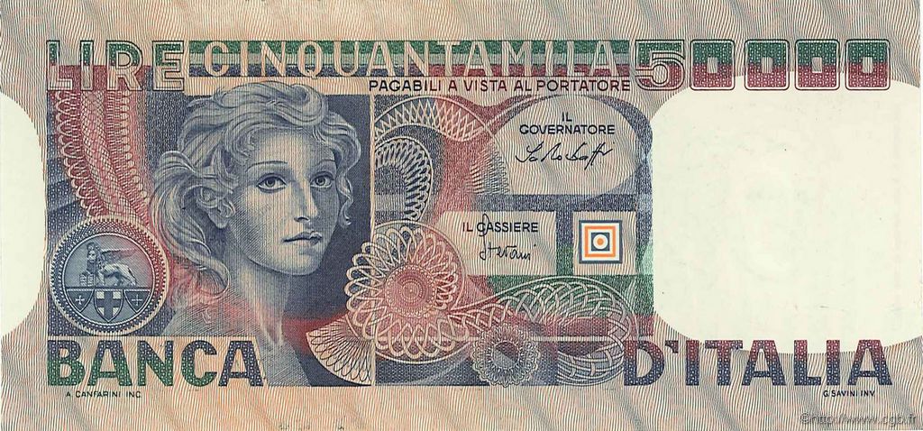 50000 Lire ITALIA  1978 P.107a FDC