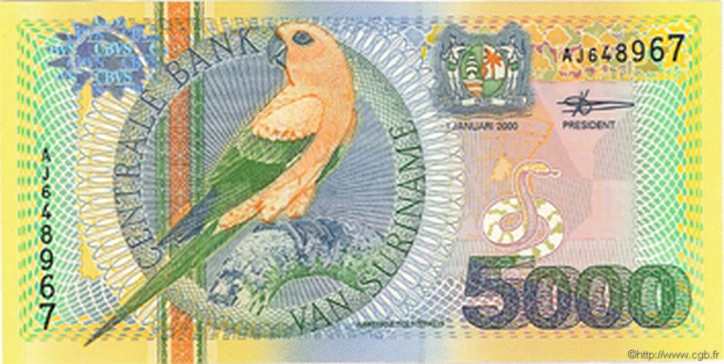5000 Gulden SURINAM  2000 P.152 FDC