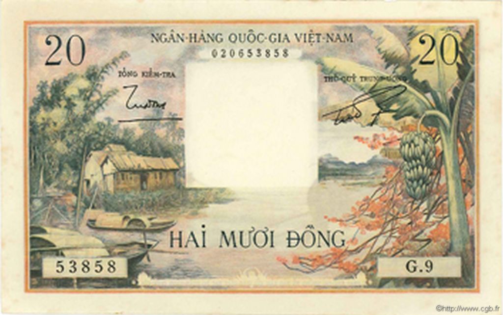 20 Dong SOUTH VIETNAM  1956 P.04a AU