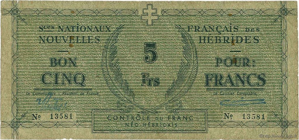 5 Francs NEUE HEBRIDEN  1949 P.01 S