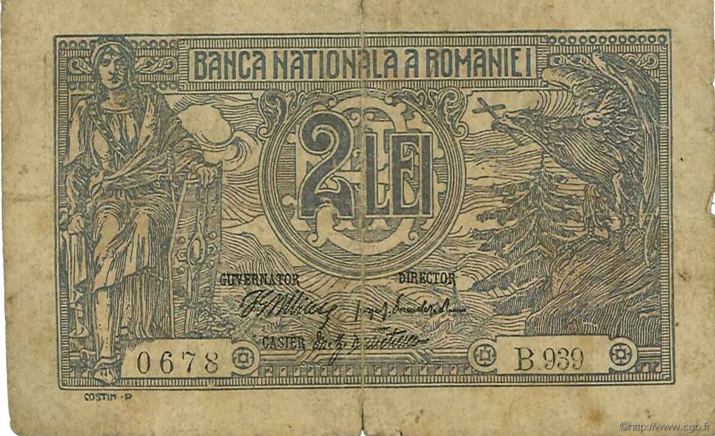 2 Lei ROMANIA  1915 P.018 B