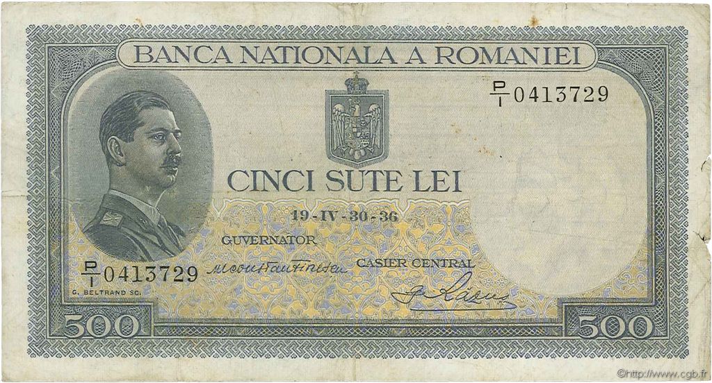 500 Lei ROMANIA  1936 P.042a MB