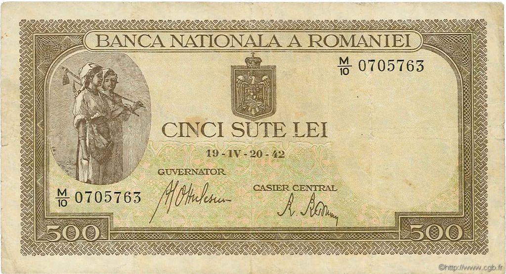 500 Lei ROMANIA  1942 P.051a q.BB