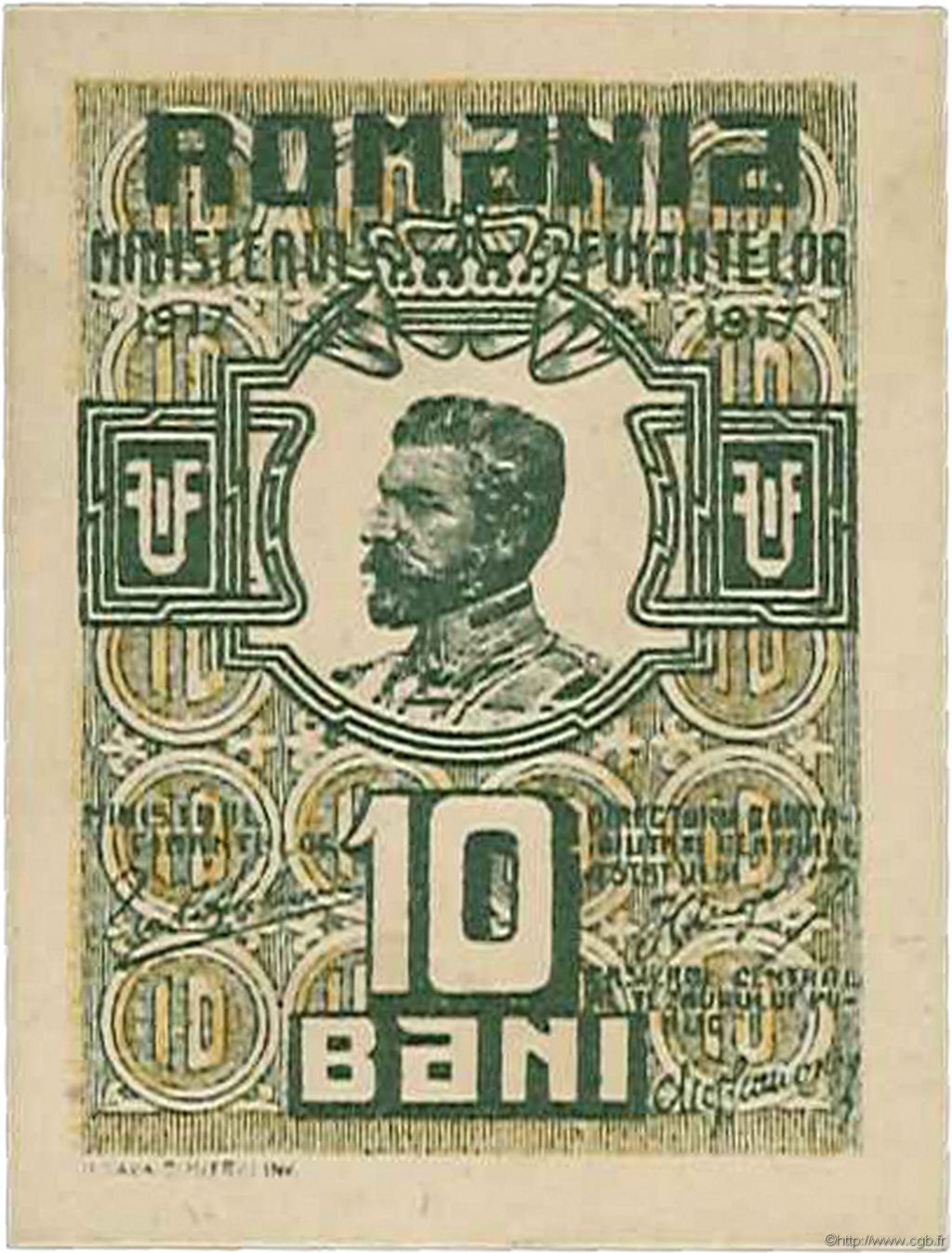 10 Bani RUMÄNIEN  1917 P.069 ST