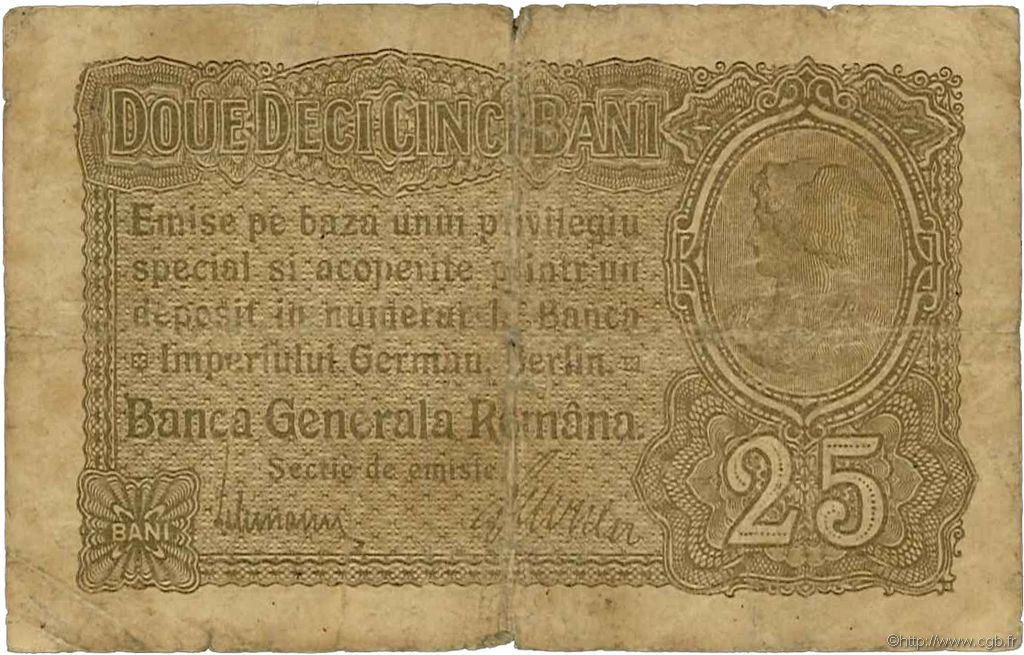 25 Bani ROMANIA  1917 P.M01 B
