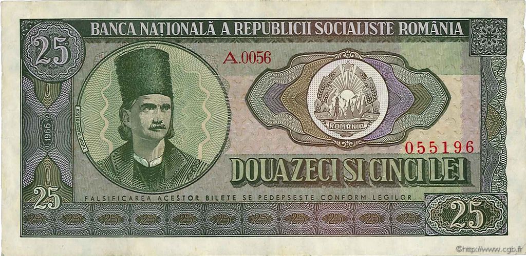 25 Lei ROMANIA  1966 P.095a BB
