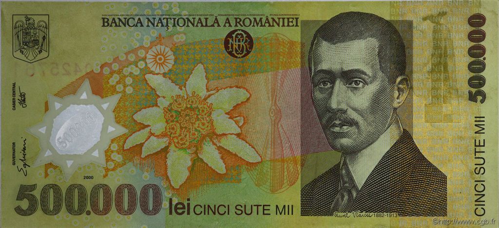 500000 Lei RUMANIA  2000 P.115a EBC+