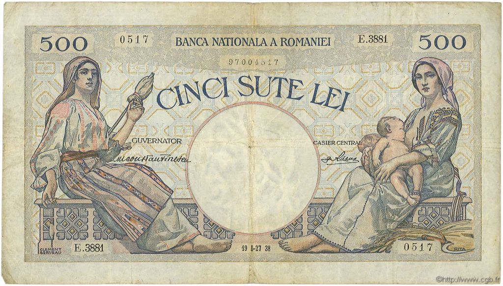 500 Lei ROMANIA  1938 P.032b MB