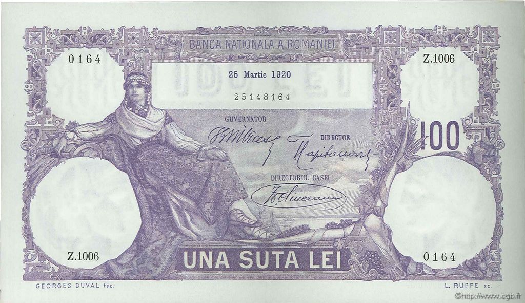 100 Lei RUMANIA  1920 P.021a SC+