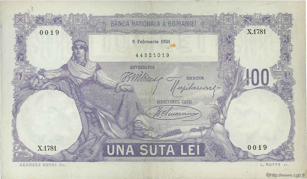 100 Lei RUMANIA  1921 P.021a MBC