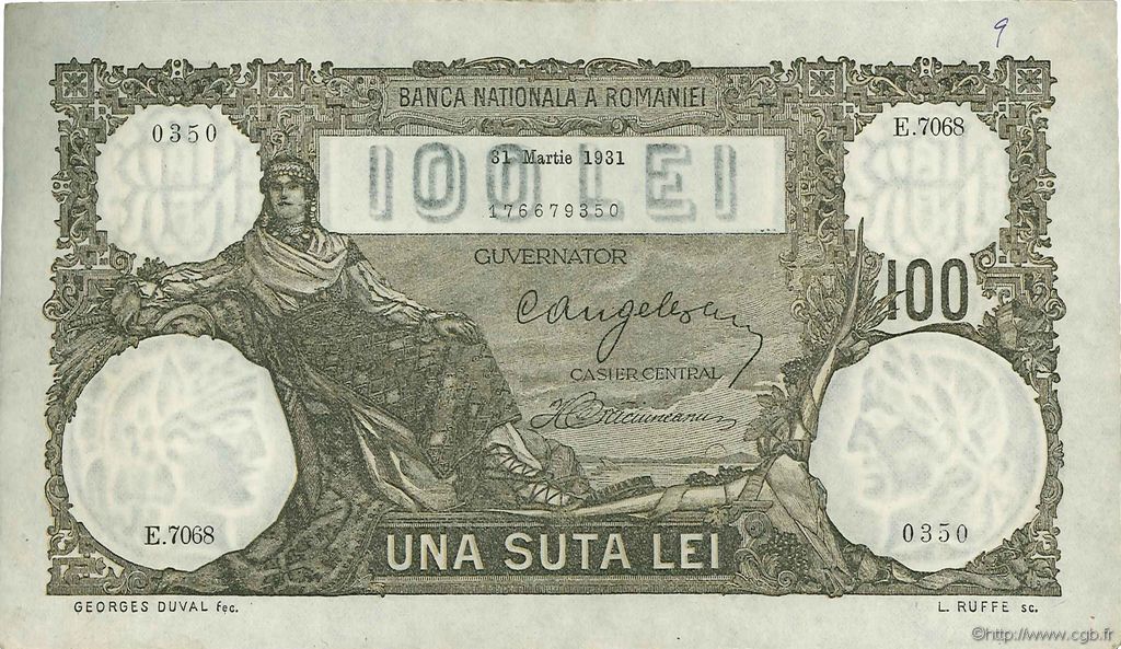 100 Lei ROMANIA  1931 P.033 XF