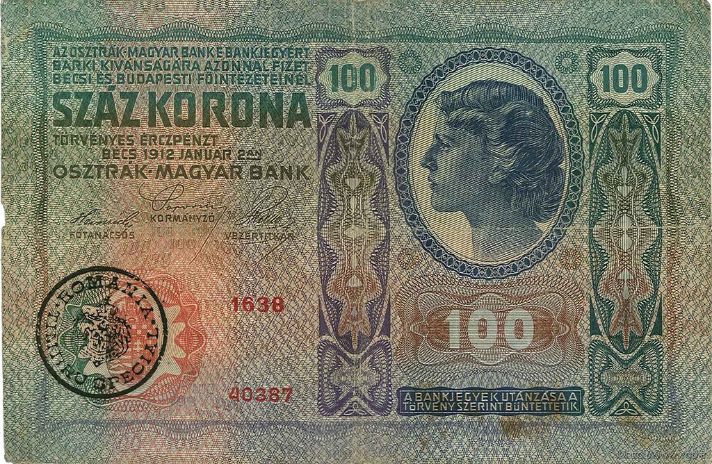 100 Kronen RUMANIA  1919 P.R09 BC+