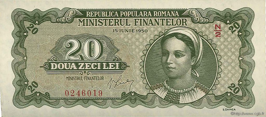 20 Lei RUMANIA  1950 P.084a SC+